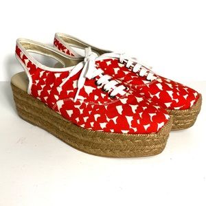 Stella McCartney Women’s 39 (US 9) Hearts Platform Espadrille Heels Valentine’s
